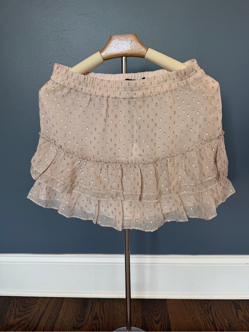 Generation Love NWT Blush Mini Skirt with Gold Metallic Dots